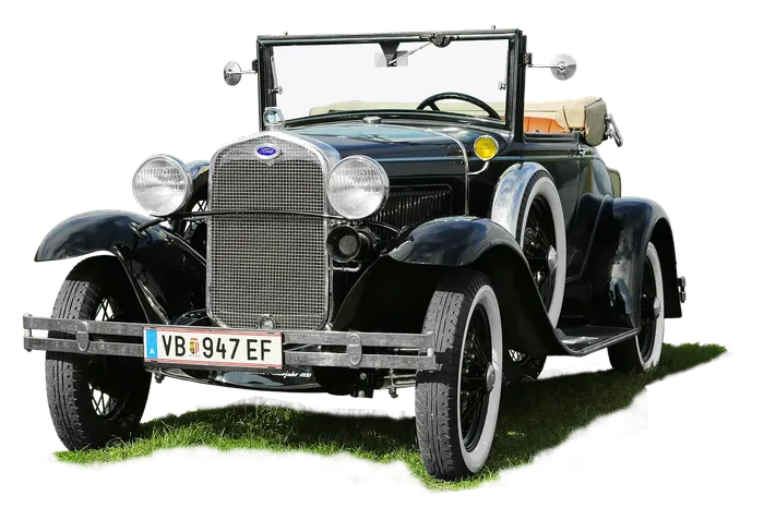 Woman in convertible